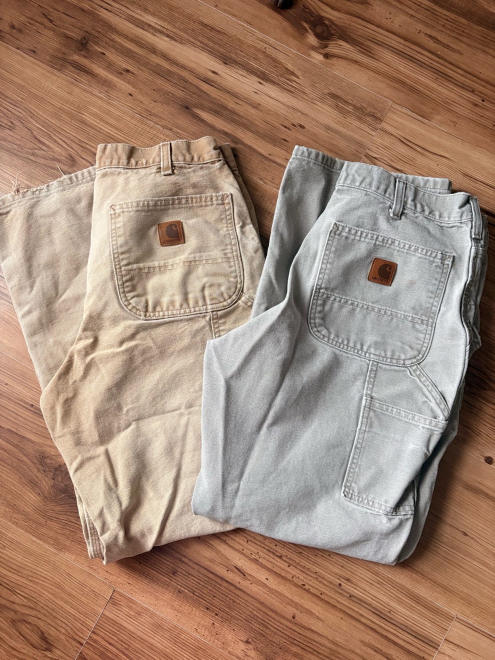 Carhartt Two-Tone Canvas Work Pants — Sand & Light Gray